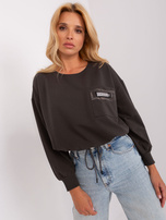 Hurt Khaki short everyday blouse with a ribbed hem.