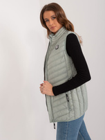 Hurt Pistacjowa kamizelka damska bez kaptura SUBLEVEL