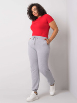 Pilkos melange spalvos plus size Beatriz treningo kelnės.