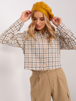 Hurtownia Musztardowy beret z kaszmirem