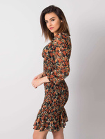 Czarna sukienka z printami Quiesha RUE PARIS