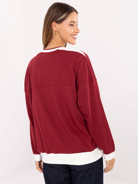 Bordowa damska bluza bez kaptura