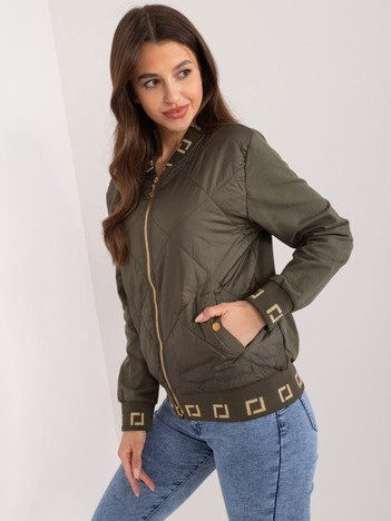 Hurt Khaki pikowana bluza bomberka z suwakiem