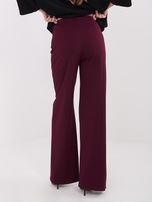 Burgundowe szerokie spodnie z przeszyciami RUE PARIS