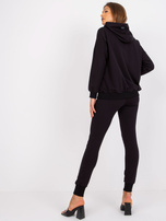 Czarny dresowy komplet damski z kapturem Alejandra