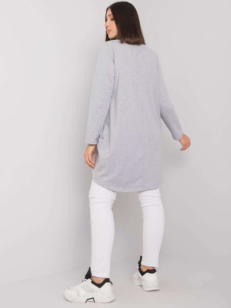 Szara melanżowa tunika plus size z kieszeniami Alexiah