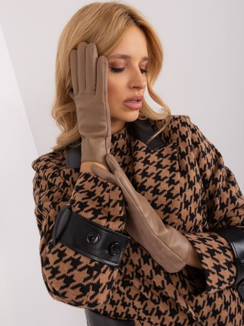 Hurt Dark beige elegant women's gloves.