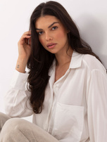 Biała rozpinana koszula z wiskozy 