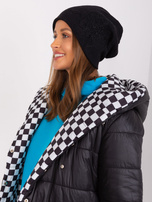 Hurt Czarna damska czapka dzianinowa