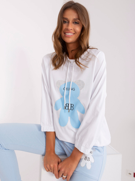 Hurt Ecru-jasnoniebieski komplet dresowy z nadrukiem