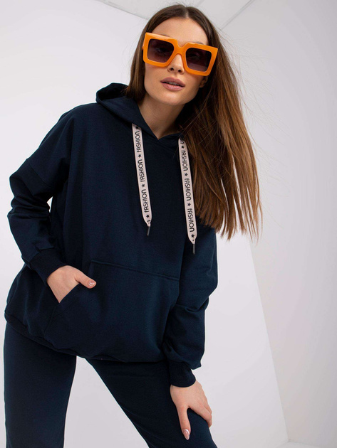 Granatowy komplet dresowy z kapturem Alejandra