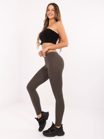 Khaki aukšto juosmens legginsai BASIC FEEL GOOD