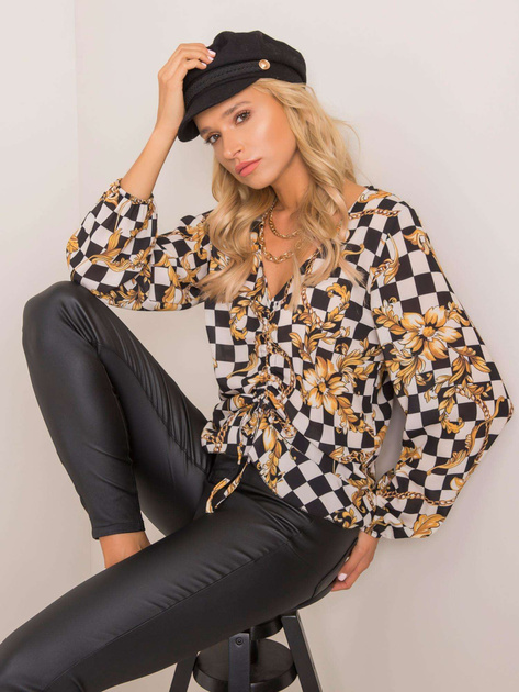 Czarna-ecru bluzka Blaire