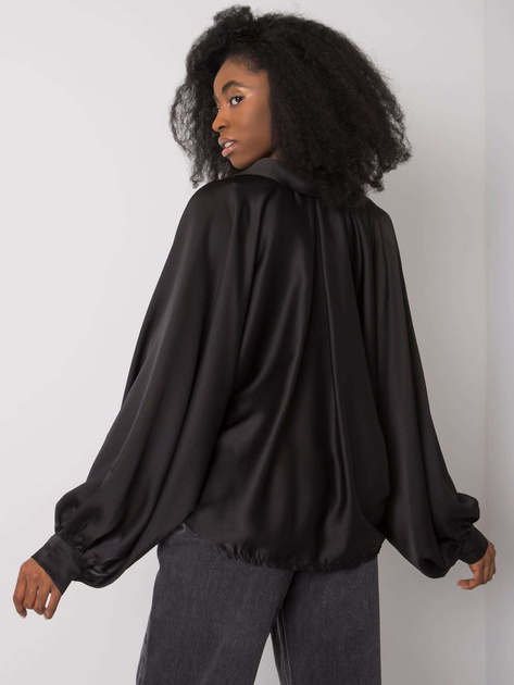 Czarna koszula z szerokimi rękawami Cristina