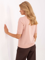 Brudnoróżowy damski sweter ze ściągaczami