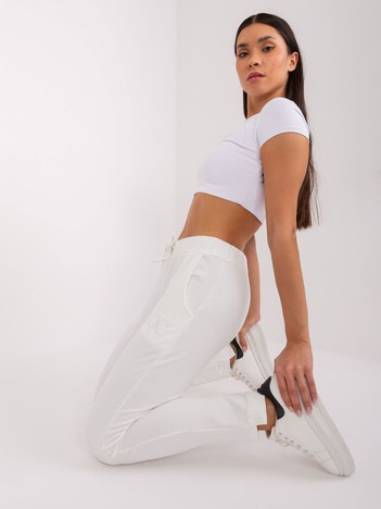 Hurt Ecru damskie spodnie dresowe z kieszeniami