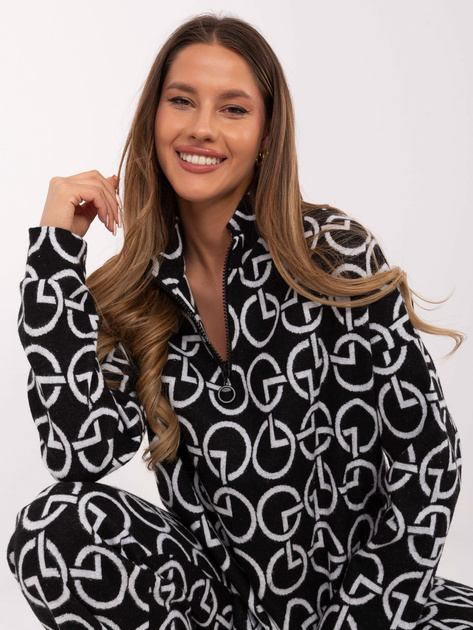 Hurt Czarny dwuczęściowy komplet damski we wzory