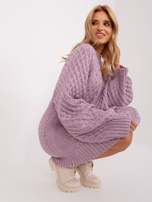 Hurt Jasnofioletowa sukienka dzianinowa o długości mini