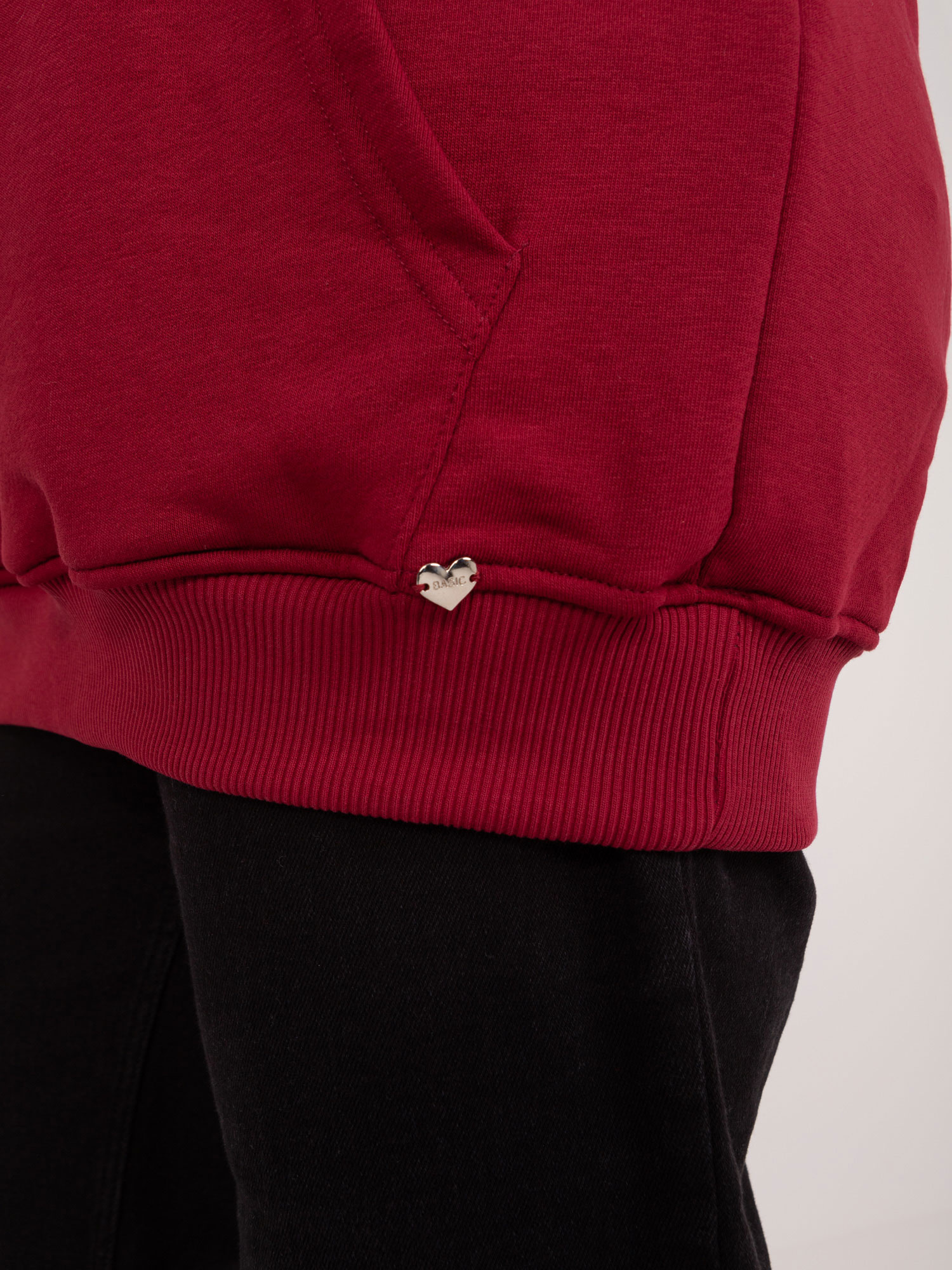 Bordová mikina plus size s kapucí Luna.