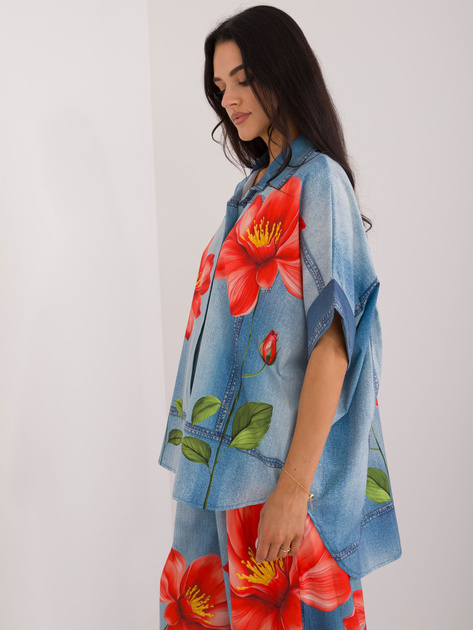 Hurtownia Niebieska koszula oversize od kompletu