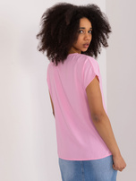 Hurtownia Jasnoróżowa luźna bluzka BASIC FEEL GOOD