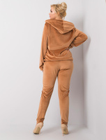 Camelowy welurowy komplet plus size Michell