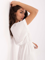 White flared summer dress.