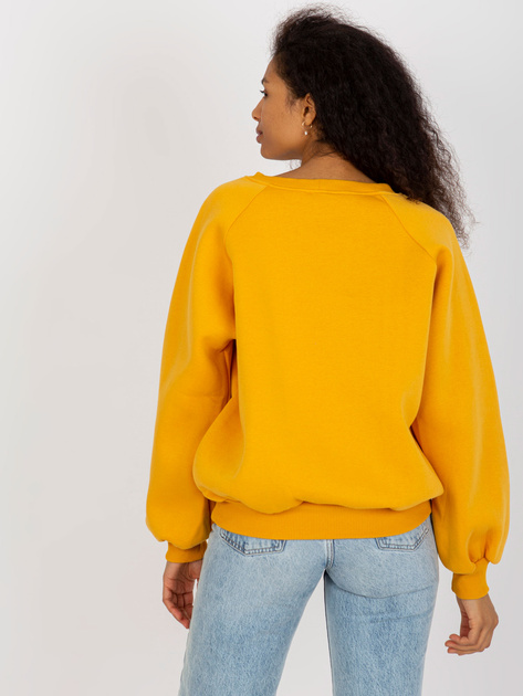 Hurt Ciemnożółta dresowa bluza basic z okrągłym dekoltem