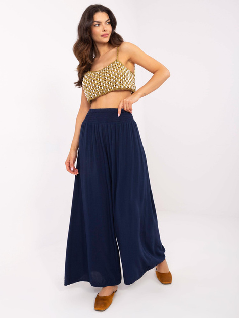 Hurt Ciemnogranatowe spodnie z szeroką nogawką OCH BELLA