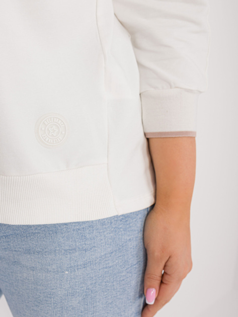 Hurt Ecru bawełniana bluzka plus size z dekoltem V