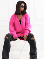 Hurt Fluo różowy długi sweter rozpinany z guzikami RUE PARIS 