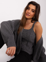 Hurt Ciemnoszary komplet z krótkim kardiganem 