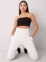 Ecru spodnie dresowe z wysokim stanem Ashland