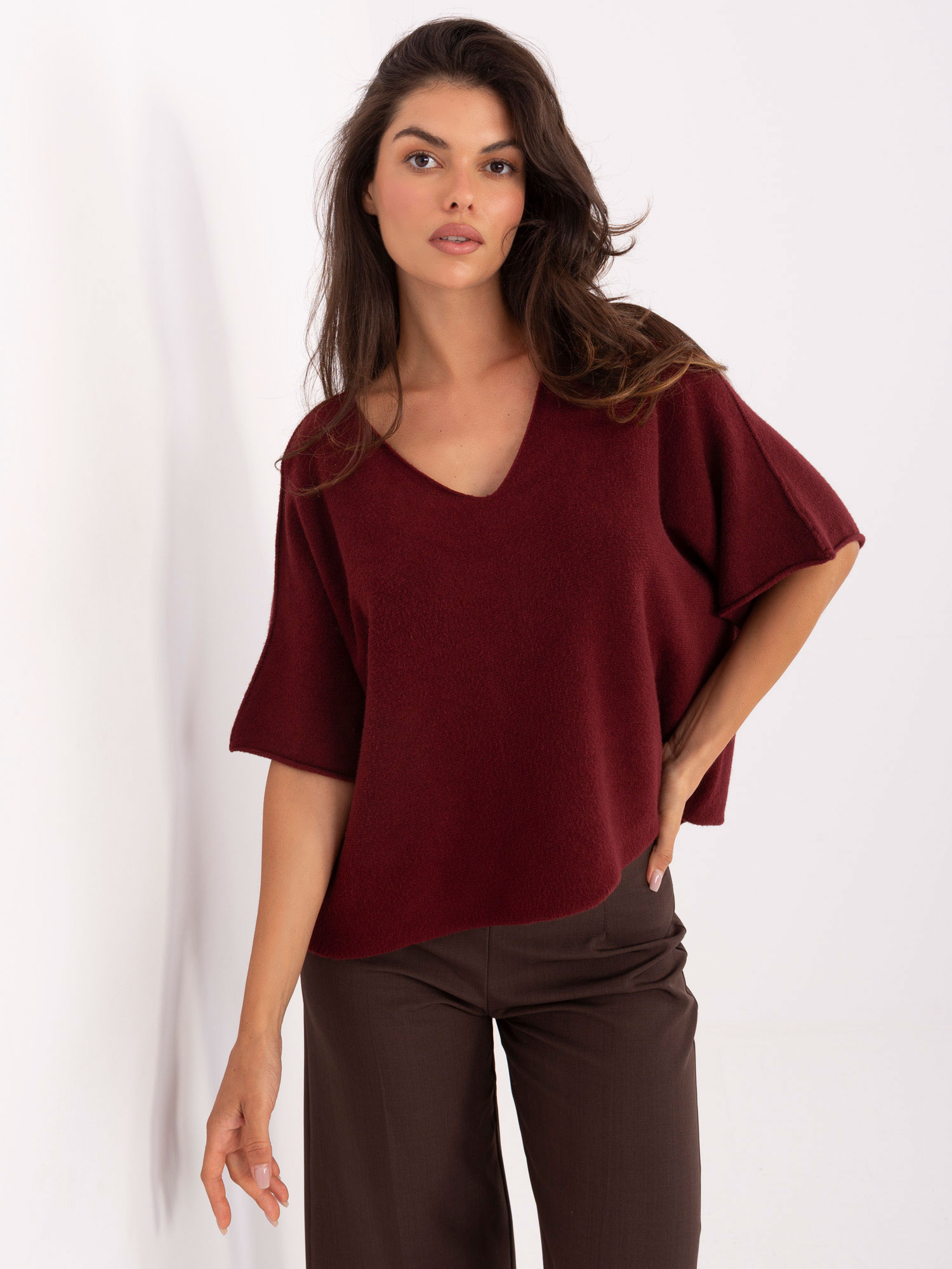 Sweter bordowy