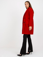 Hurtownia Ciemnoczerwony pluszowy płaszcz z zapięciem OCH BELLA