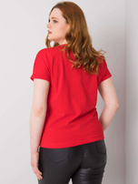 Czerwona bluzka plus size z dżetami Luce