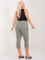 Hurt Khaki materiałowe spodnie rybaczki plus size