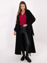 Bordowa prążkowana bluzka z dekoltem V RUE PARIS