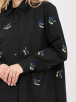 Czarna bawełniana koszula z haftem