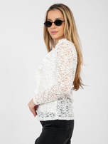Ecru dopasowana bluzka z koronki RUE PARIS 