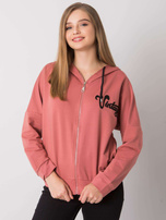 Brudnoróżowa rozpinana bluza z kapturem Diane