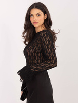 Czarna bluzka z rozkloszowanymi rękawami