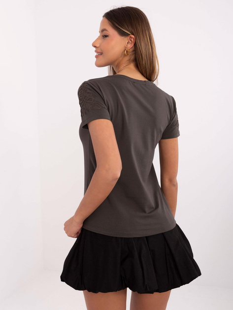 Hurtownia Khaki dopasowany t-shirt z bawełny