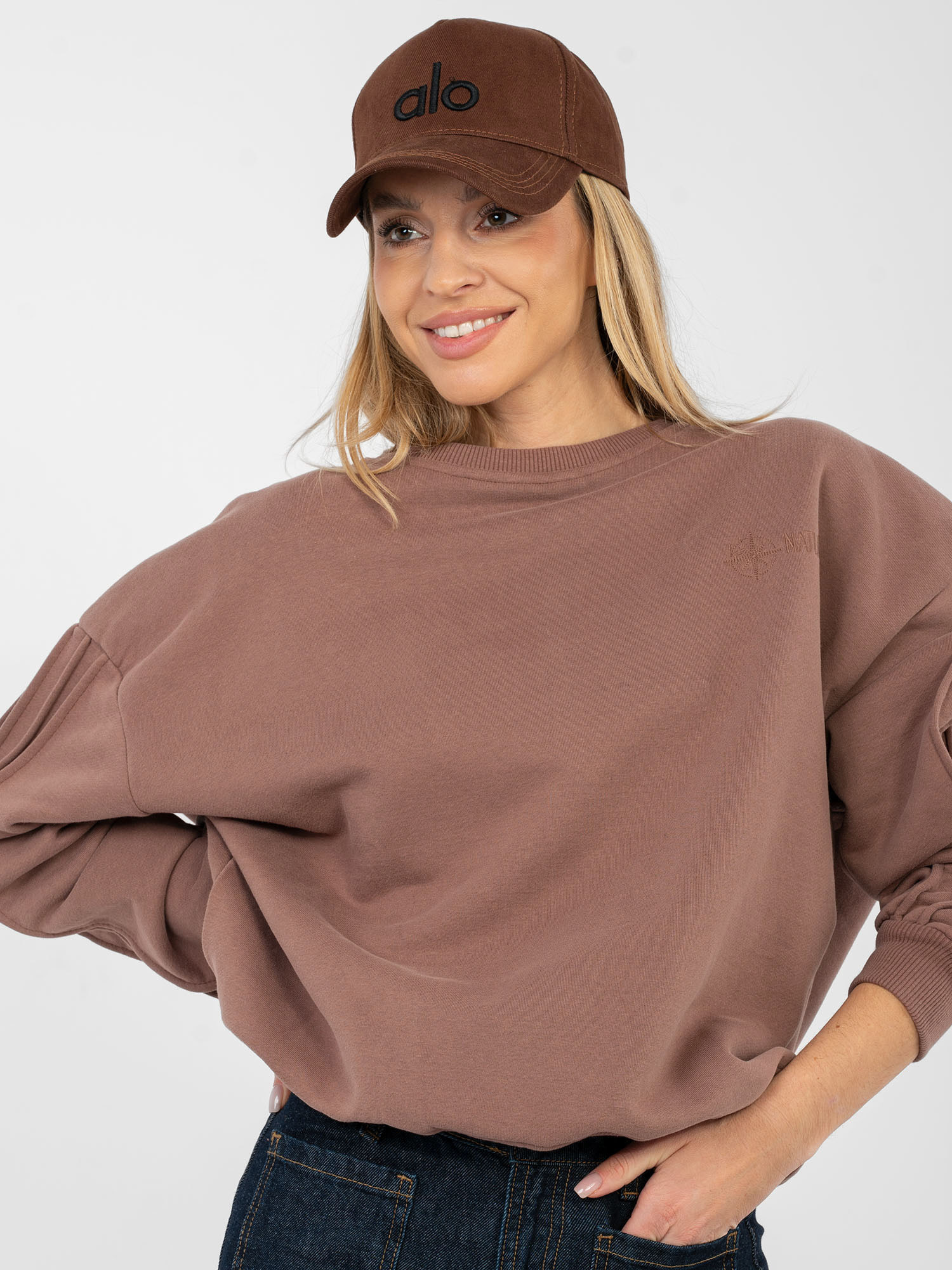 Brązowa damska bluza oversize  NATURAL SIDE