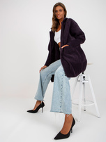 Hurtownia online Ciemnofioletowy płaszcz alpaka z wełną 