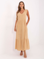 Camel sleeveless maxi dress OCH BELLA.