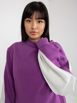 Hurt Fioletowa bluza bez kaptura z rozcięciami na rękawach