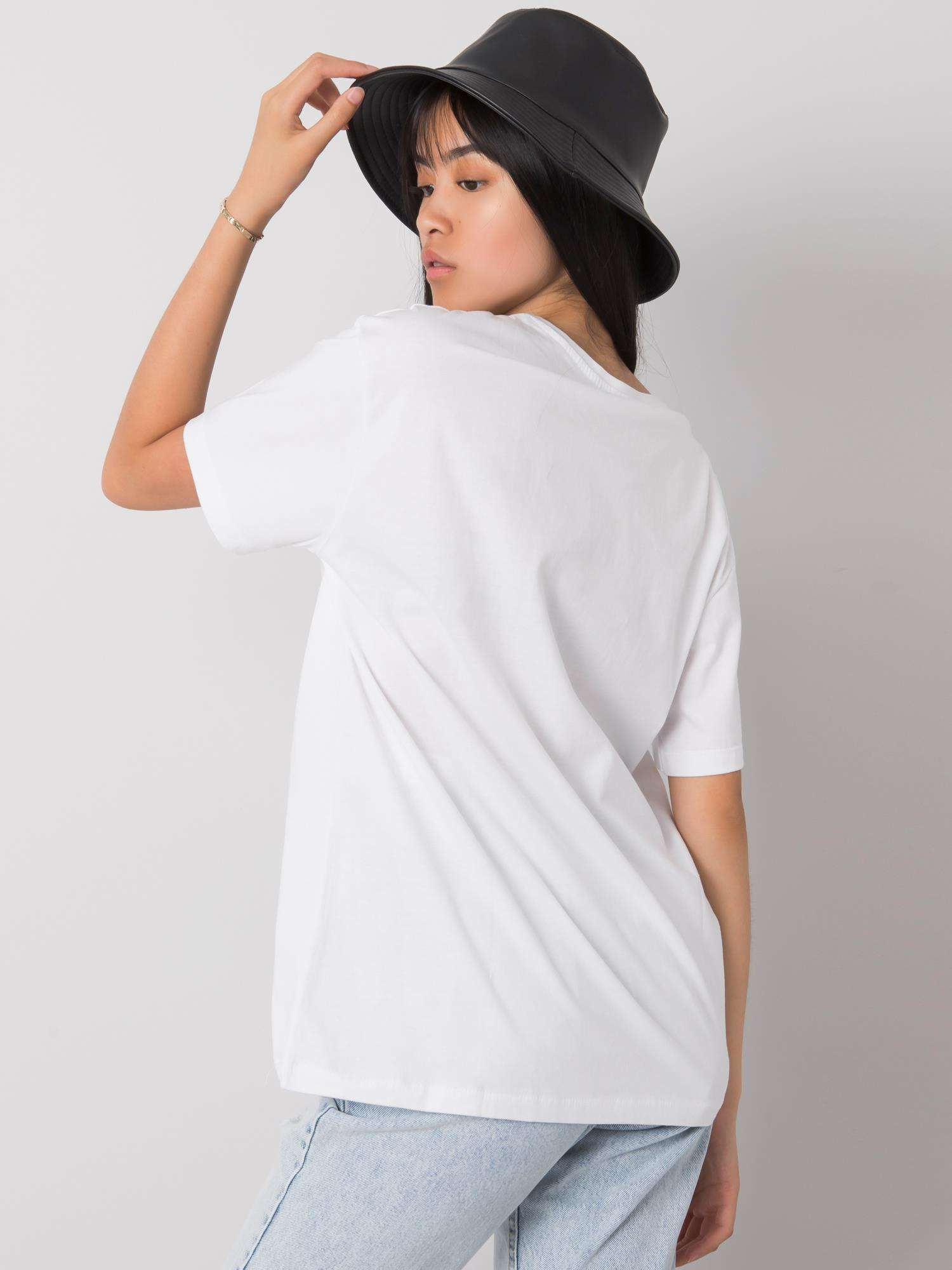 Biały t-shirt z nadrukiem Kemmy