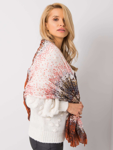 Ciemnopomarańczowa chusta we wzory