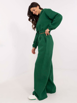 Hurt Ciemnozielony dresowy komplet basic z szerokimi spodniami